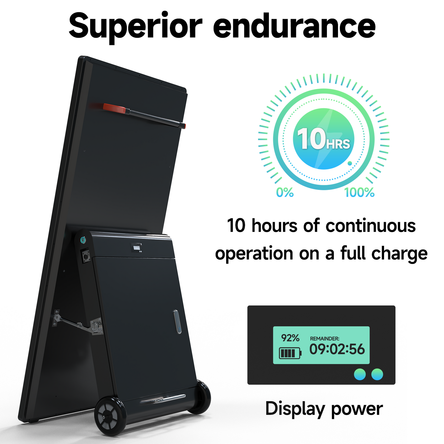 IP55 outdoor lcd signage display with battery inbuilt