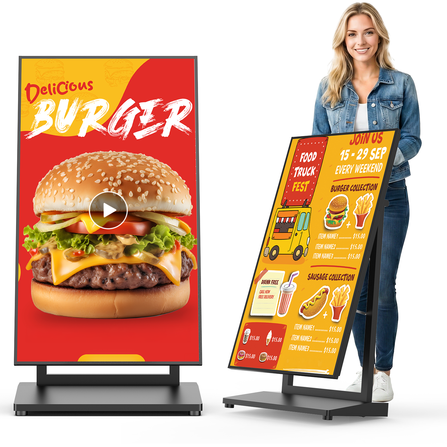 Restaurant/coffee shop lcd advertising screen