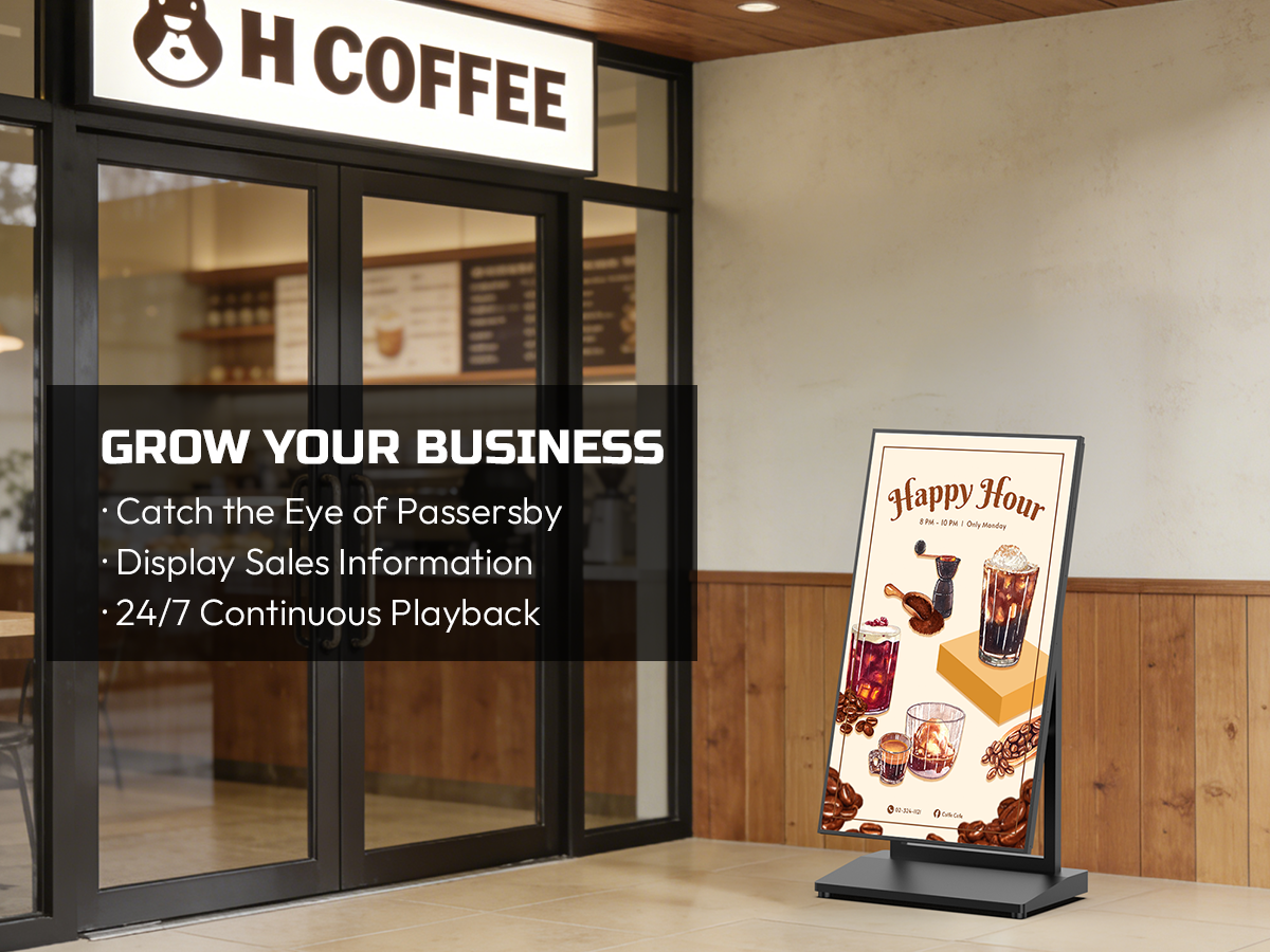 Restaurant/coffee shop lcd advertising screen