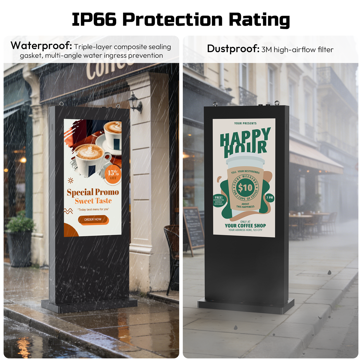 IP65 outdoor lcd digital signage display