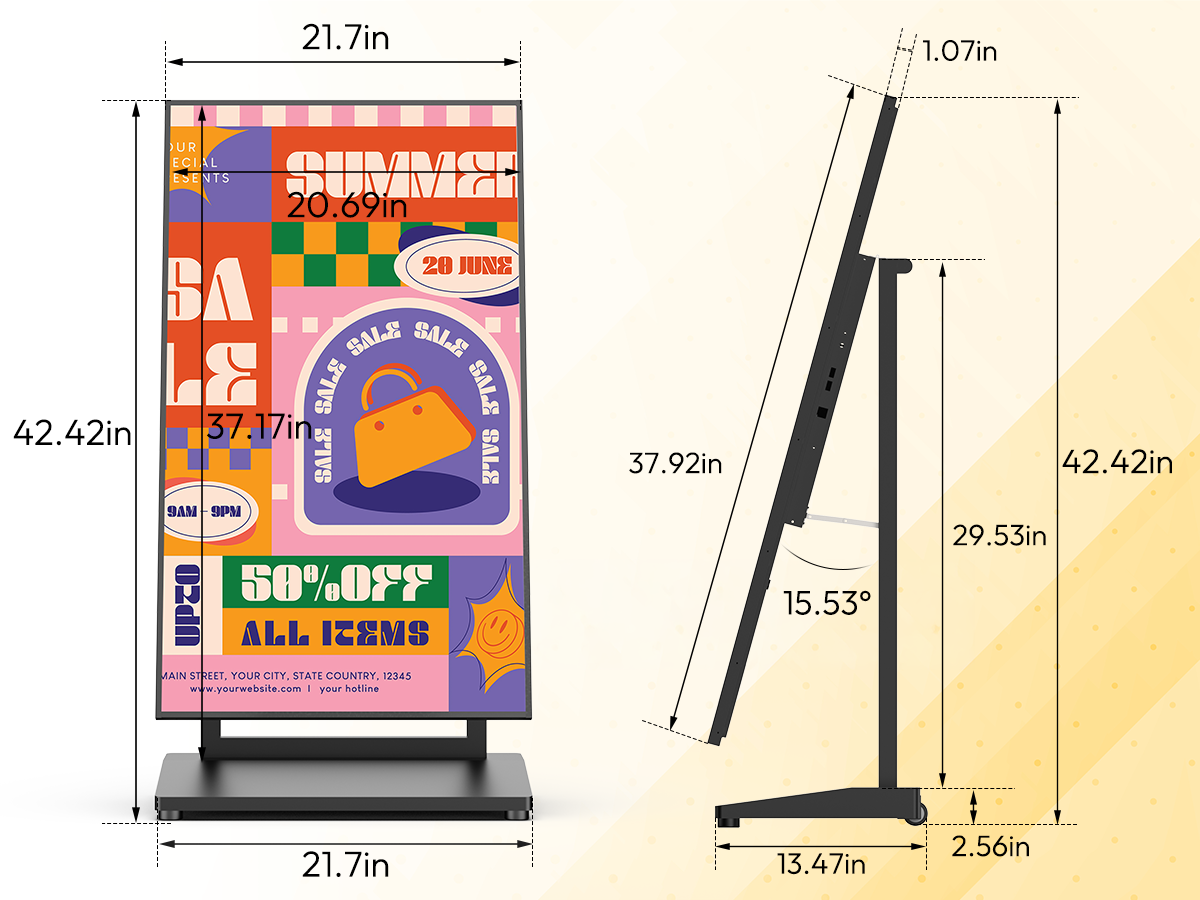 Restaurant/coffee shop lcd advertising screen