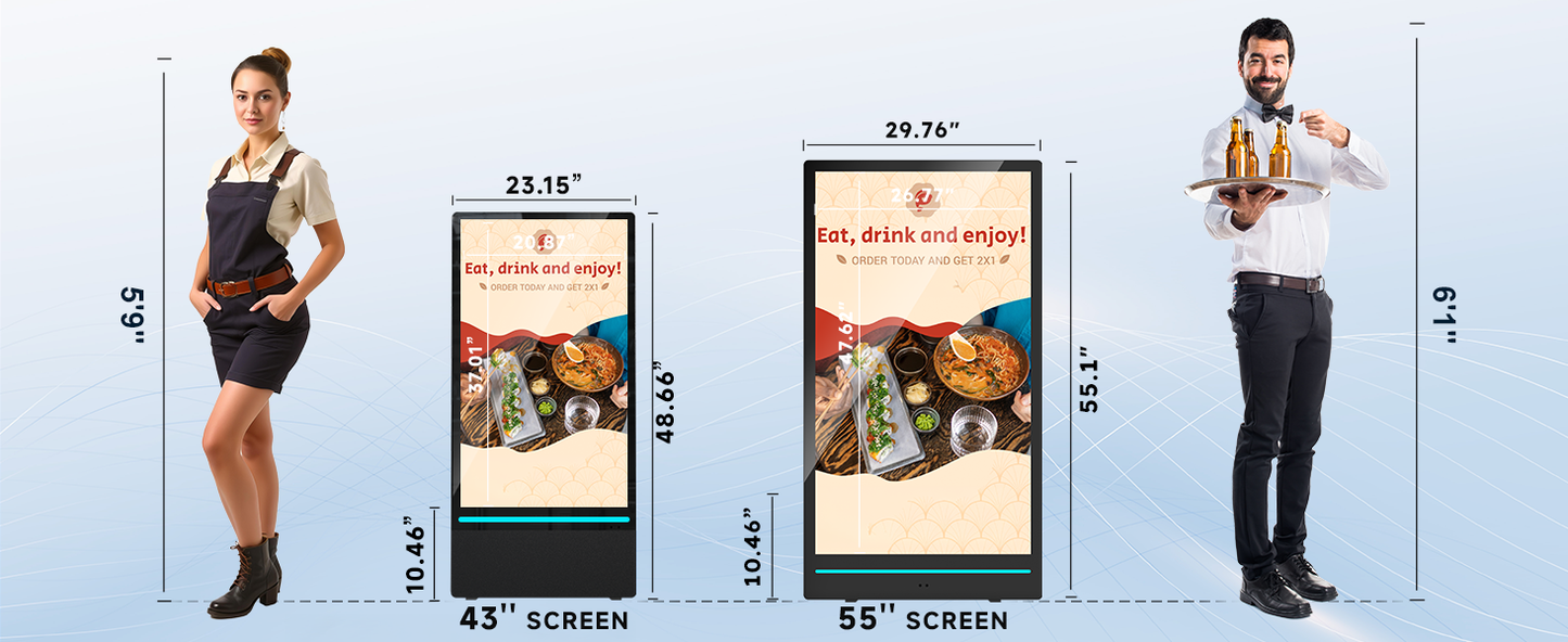 SIOXCFZ IP55 outdoor lcd signage display with battery inbuilt