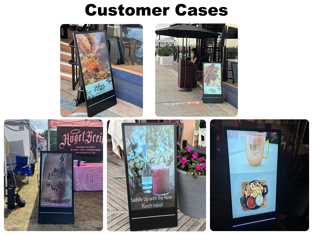 IP55 outdoor lcd signage display with battery inbuilt