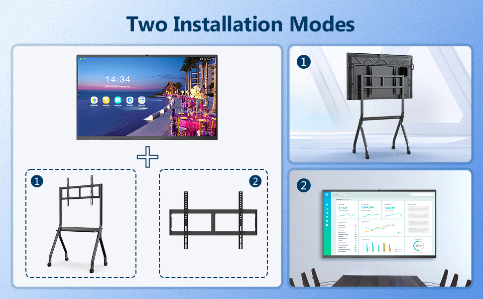 Smart board touch screen （With wall mount bracket no Moving stand included）